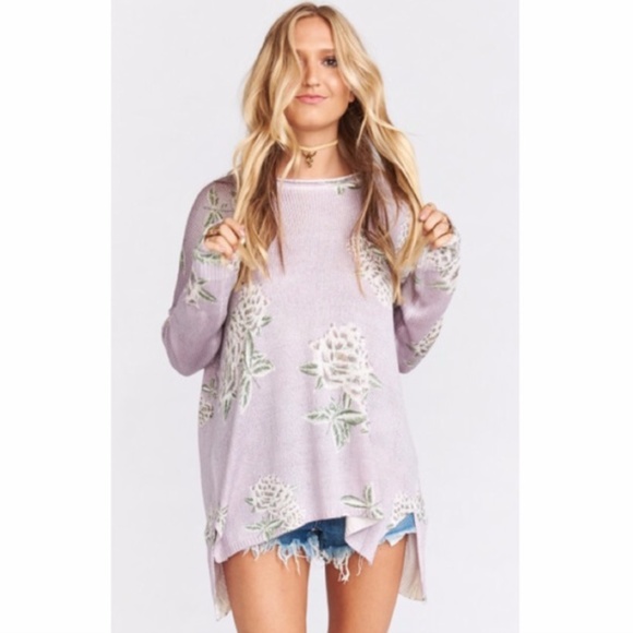 Show Me Your MuMu Sweaters - Show Me Your Mumu Bonfire Sweater Floral Lilac